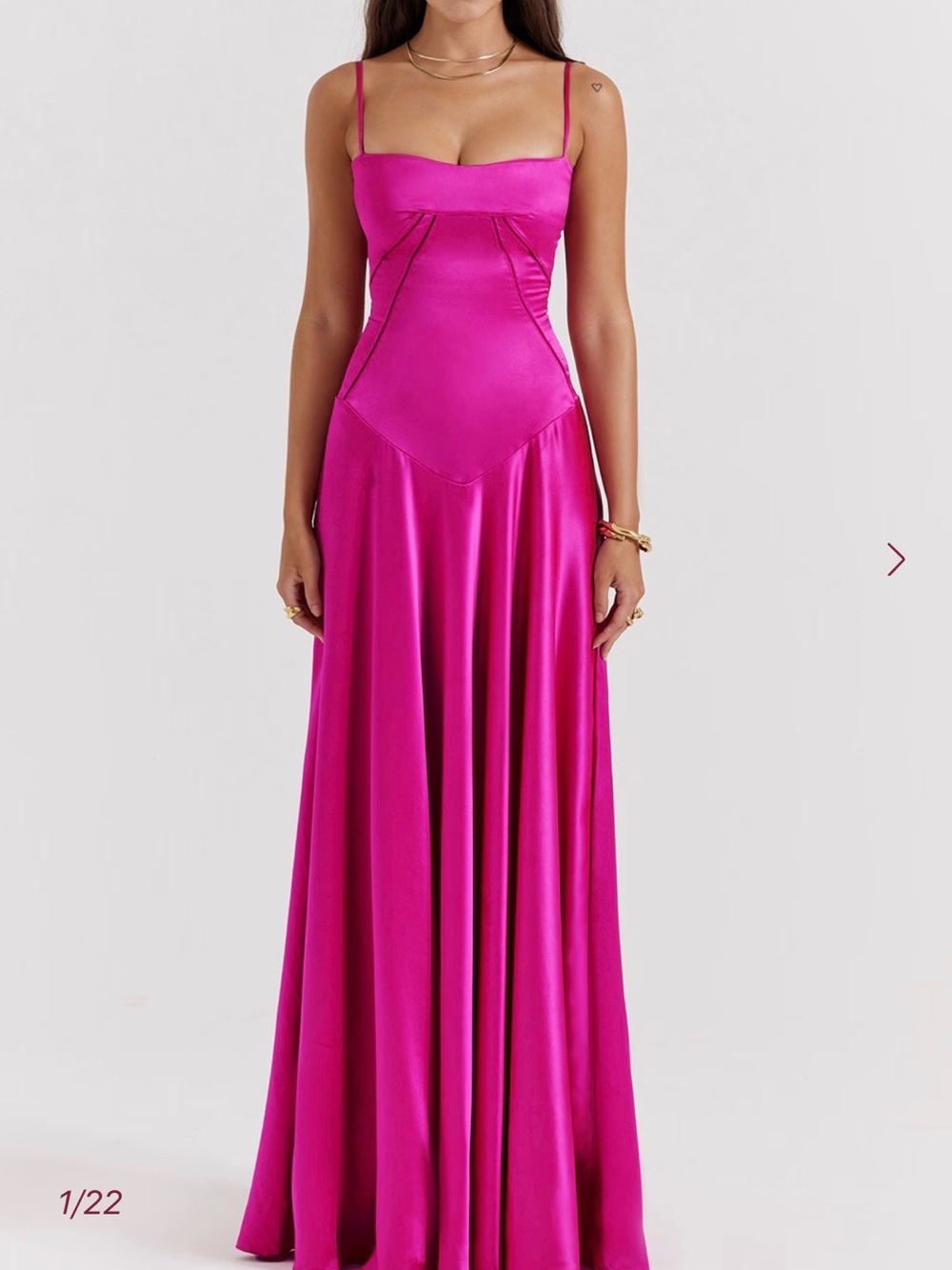 House of CB Anabella Fuchsia Lace-Up Maxi Dress – Size Small